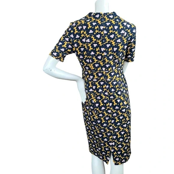 Boden Louise Floral Print Dress Tuscan Sun Bloom Stamp Yellow Size 4 Regular - Picture 8 of 11